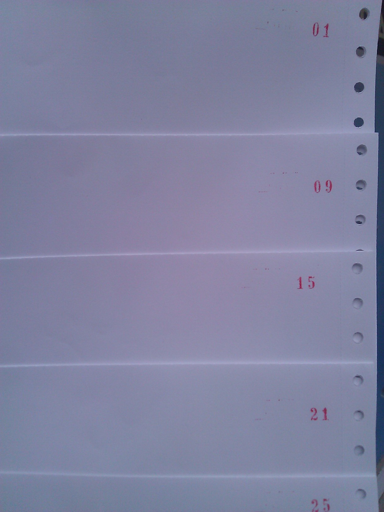 11x24 Numaralı Kağıt 1den 100e 1-100 sürekli form kağıdı